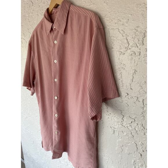 Vintage Bachrach Short Sleeve Button Up Shirt - Size XL - 100% Silk - Geometric - Picture 3 of 5